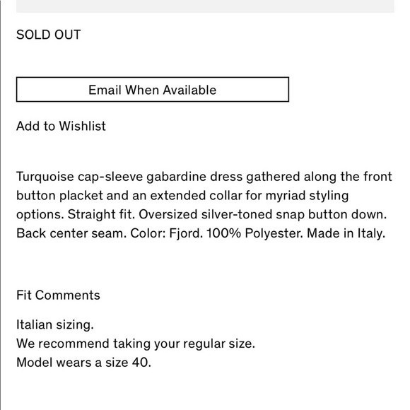 MARNI Technical Garbadine Snap Front Dress Medium - Picture 6 of 12